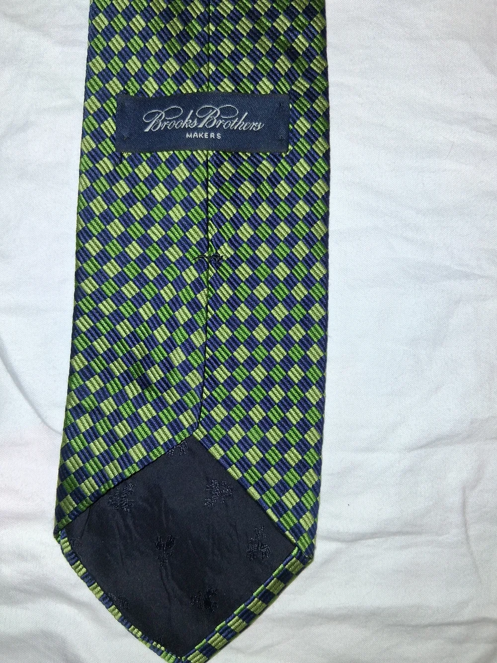 Classic Green and Navy Check Men's Tie